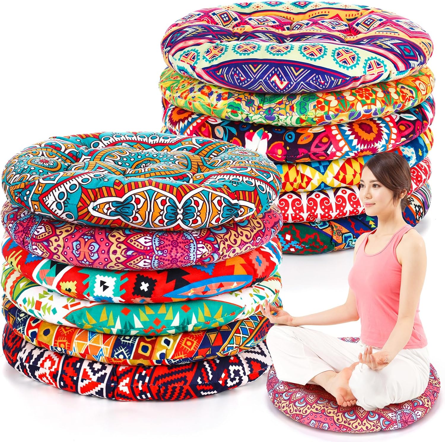 <span class="jp_product_title">Boho Floor Cushions 15inch Round</span>
